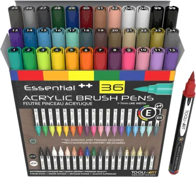 TOOLI-ART акриловые маркеры фломастеры, 36 шт., 1-7 мм Essential