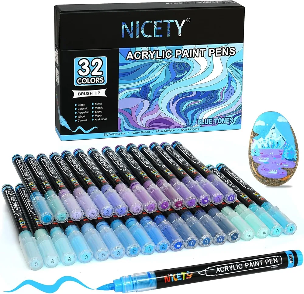 NICETY акриловые маркеры 1-5 мм, 32 шт, Blue