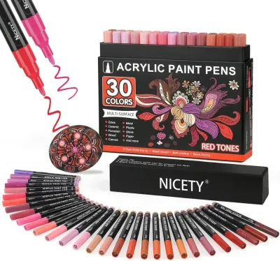 NICETY акриловые маркеры 0,7 мм, 30 шт, Red