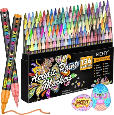 NICETY акриловые маркеры 0,7 мм, 136 шт