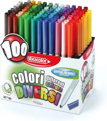 Маркеры Fibracolor 10560SW100SA, разноцветные, 100 шт.