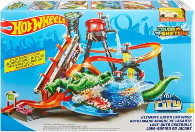 Mattel Hot Wheels City FTB67 Мега Автомойка Трасса "Атака крокодила"