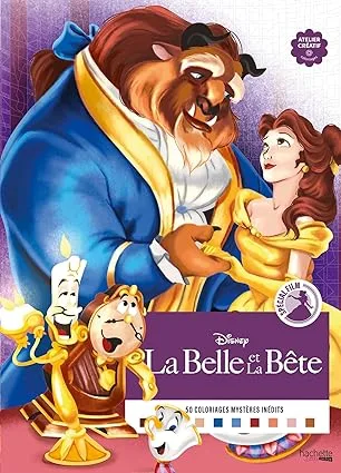 Hachette раскраска по номерам Coloriages au numéro -Раскраски шедевр Диснея "Красавица и Чудовище".
