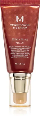 Missha M Perfect Cover - Крем ВВ с высокой защитой от УФ-лучей, 50 мл, оттенок No. 21 Light Beige SPF42/PA+++