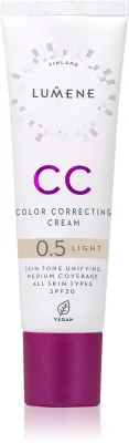 Lumene CC Color Correcting Cream - Корректирующий тональный крем, 30 мл, оттенок 0.5 Light (Cool)