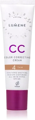Lumene CC Color Correcting Cream - Корректирующий тональный крем, 30 мл, оттенок 4 Tan (Neutral)