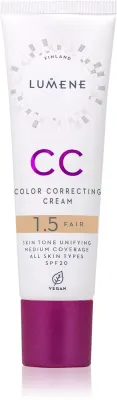 Lumene CC Color Correcting Cream - Корректирующий тональный крем, 30 мл, оттенок 1.5 Fair (Warm)