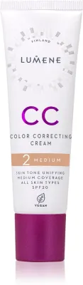 Lumene CC Color Correcting Cream - Корректирующий тональный крем, 30 мл, оттенок 2 Medium (Cool)