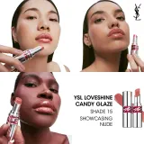 Yves Saint Laurent Loveshine Candy Glaze - Увлажняющий блеск для губ для женщин 15 Showcasting Nude, 3 g — фото 6