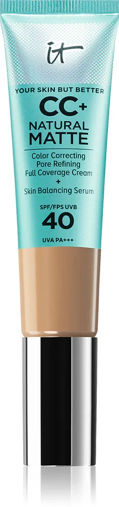 IT Cosmetics Your Skin But Better CC+ Natural Matte - Крем CC матирующий SPF 40 Fair, 32 мл, оттенок SPF 40 Medium Tan