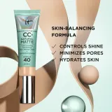 IT Cosmetics Your Skin But Better CC+ Natural Matte - Крем CC матирующий SPF 40 Fair, 32 мл, оттенок SPF 40 Tan — фото 3
