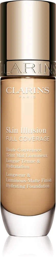 Clarins Skin Illusion Hydrating Foundation - Тональная основа с высокой степенью покрытия, 30 мл, оттенок 101W