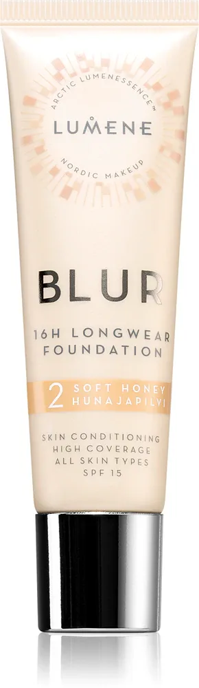 Lumene Blur 16h Longwear - Тональная основа: долговременный 16H подклад, 30 мл, оттенок 2 Soft Honey (Cool)