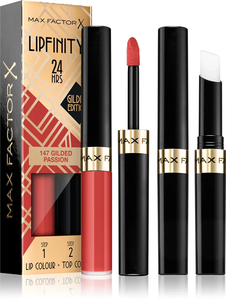Max Factor Lipfinity Gilded Edition - Помада для губ с бальзамом, стойкая., 4 г, оттенок 147 Gilded Passion