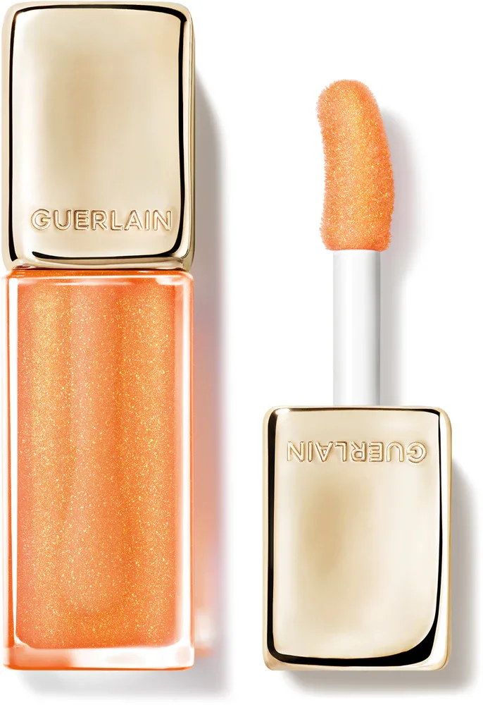 GUERLAIN KissKiss Bee Glow Oil - Блеск для губ с медом, 9 мл, оттенок 389 Sparkling Peach