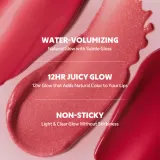 TIRTIR Waterism Glow Tint - Долговременный блеск для губ в маленькой упаковке, 1 г, оттенок 12 Rich Rush (Heart Grape Collection) — фото 5