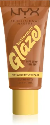 NYX Professional Makeup Buttermelt Glaze - Тонирующий крем для лица с SPF 30, 30 мл, оттенок Chai Butta
