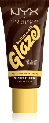 NYX Professional Makeup Buttermelt Glaze - Тонирующий крем для лица с SPF 30, 30 мл, оттенок 10 Chocolate Butta