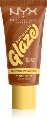 NYX Professional Makeup Buttermelt Glaze - Тонирующий крем для лица с SPF 30, 30 мл, оттенок 07 toffee Butta
