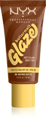 NYX Professional Makeup Buttermelt Glaze - Тонирующий крем для лица с SPF 30, 30 мл, оттенок 08 Nutmeg Butta