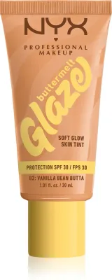 NYX Professional Makeup Buttermelt Glaze - Тонирующий крем для лица с SPF 30, 30 мл, оттенок 02 Vanilla Bean Butta