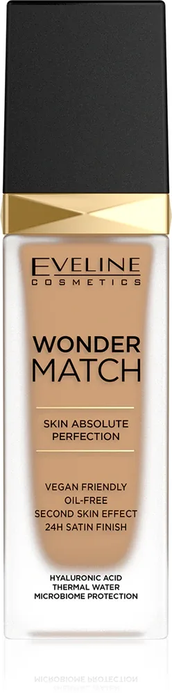 Eveline Cosmetics Wonder Match - Тональная основа с кислотой гиалуроновой, 30 мл, оттенок 40 Sand