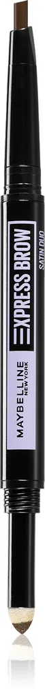 MAYBELLINE NEW YORK Express Brow Satin Duo - Карандаш и пудра для бровей двойное, 0, оттенок 02 - Medium Brown