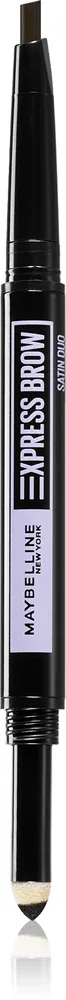 MAYBELLINE NEW YORK Express Brow Satin Duo - Карандаш и пудра для бровей двойное, 0, оттенок 04 - Dark Brown