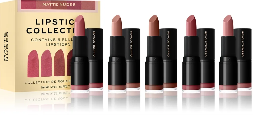 Revolution PRO Lipstick Collection - Набор помад оттенок Matte Nude, 5 szt.