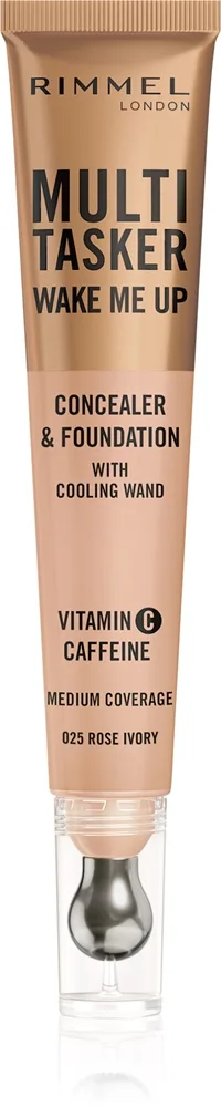 Rimmel Multi-Tasker Wake Me Up - Подклад и корректор с эффектом осветления, 20 мл, оттенок 25 Rose Ivory