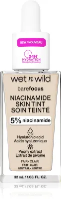 Wet n Wild BareFocus Niacinamide Skin Tint - Легкое увлажняющее тональное средство, 32 мл, оттенок Fair (Neutral)