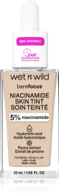 Wet n Wild BareFocus Niacinamide Skin Tint - Легкое увлажняющее тональное средство, 32 мл, оттенок Fair Beige (Warm)