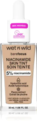 Wet n Wild BareFocus Niacinamide Skin Tint - Легкое увлажняющее тональное средство, 32 мл, оттенок Light Medium (Cool)