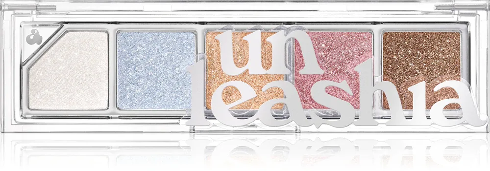 Unleashia Mood Shower Face Palette - Палетка теней для век: палетка с тенями для век и хайлайтерами с жемчужным сиянием оттенок NO.101 Ballerino, 1 szt.