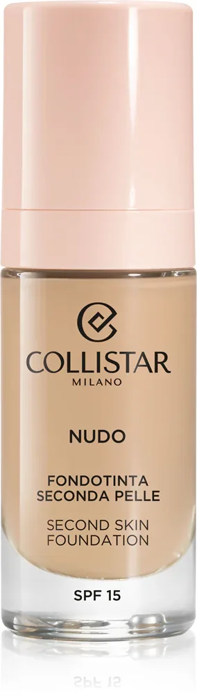 Collistar NUDO Second Skin Foundation SPF 15 - Розовый осветляющий увлажняющий тональный крем с эффектом сглаживания, 30 мл, оттенок 2N Beige