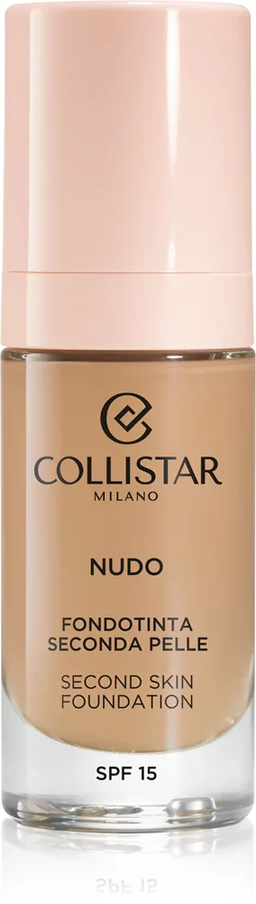 Collistar NUDO Second Skin Foundation SPF 15 - Розовый осветляющий увлажняющий тональный крем с эффектом сглаживания, 30 мл, оттенок 4N Sabbia