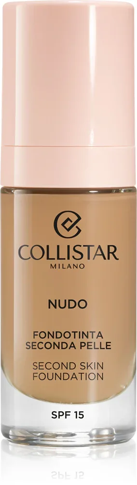 Collistar NUDO Second Skin Foundation SPF 15 - Розовый осветляющий увлажняющий тональный крем с эффектом сглаживания, 30 мл, оттенок 3G Naturale Dorato