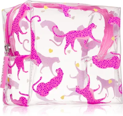 BrushArt Accessories Transparent cosmetic bag - Прозрачная косметичка Cheetah in love 15 x 14 x 9 cm, 1 шт