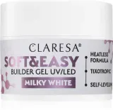 Claresa Soft&Easy Builder Gel - Гель-подложка для ногтей, оттенок Milky White 45 г — фото 1