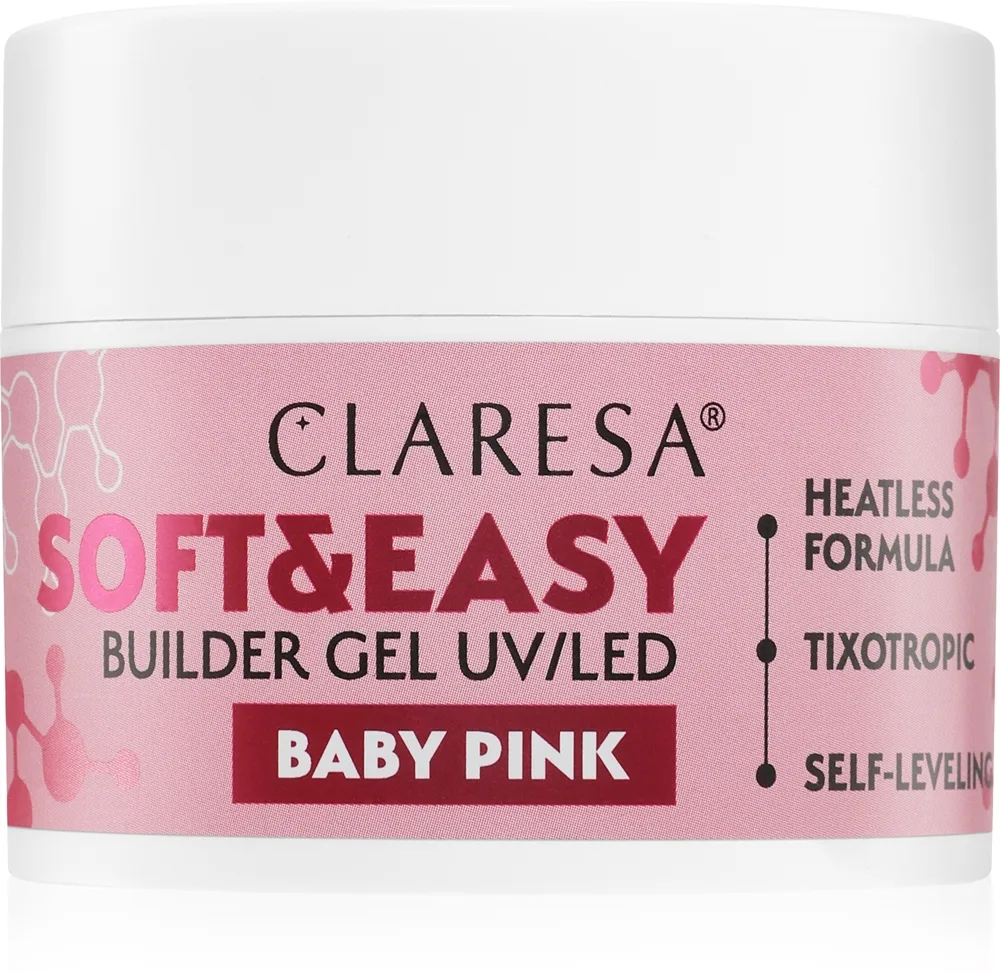 Claresa Soft&Easy Builder Gel - Гель-подложка для ногтей, оттенок Baby Pink 45 г