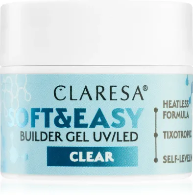 Claresa Soft&Easy Builder Gel - Гель-подложка для ногтей, оттенок Clear 12 г