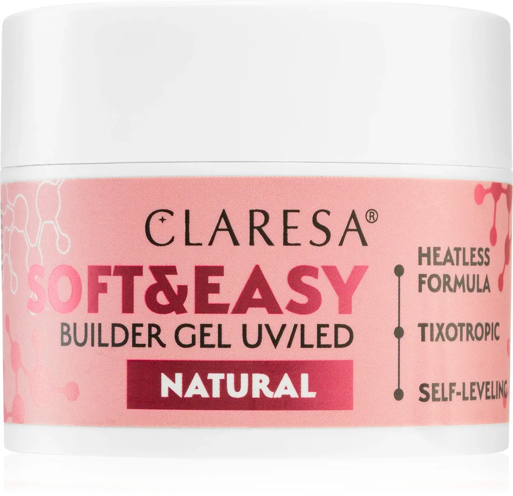 Claresa Soft&Easy Builder Gel - Гель-подложка для ногтей, оттенок Natural 45 г