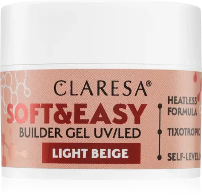 Claresa Soft&Easy Builder Gel - Гель-подложка для ногтей, оттенок Light Beige 12 г