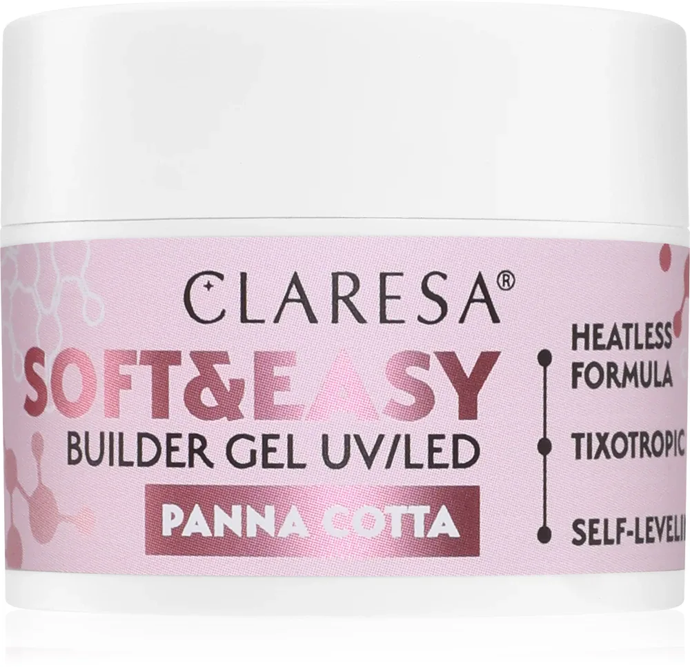 Claresa Soft&Easy Builder Gel - Гель-подложка для ногтей, оттенок Panna Cotta