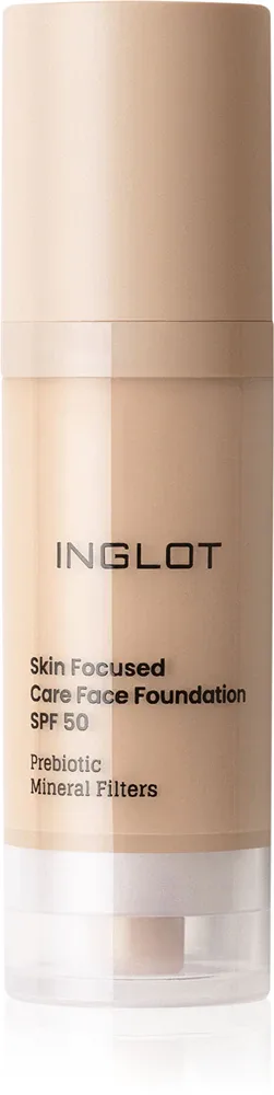 Inglot Skin Focused Care Face Foundation SPF 50 - Тональная основа с защитой SPF 50, 30 мл, оттенок 302 Ivory Beige