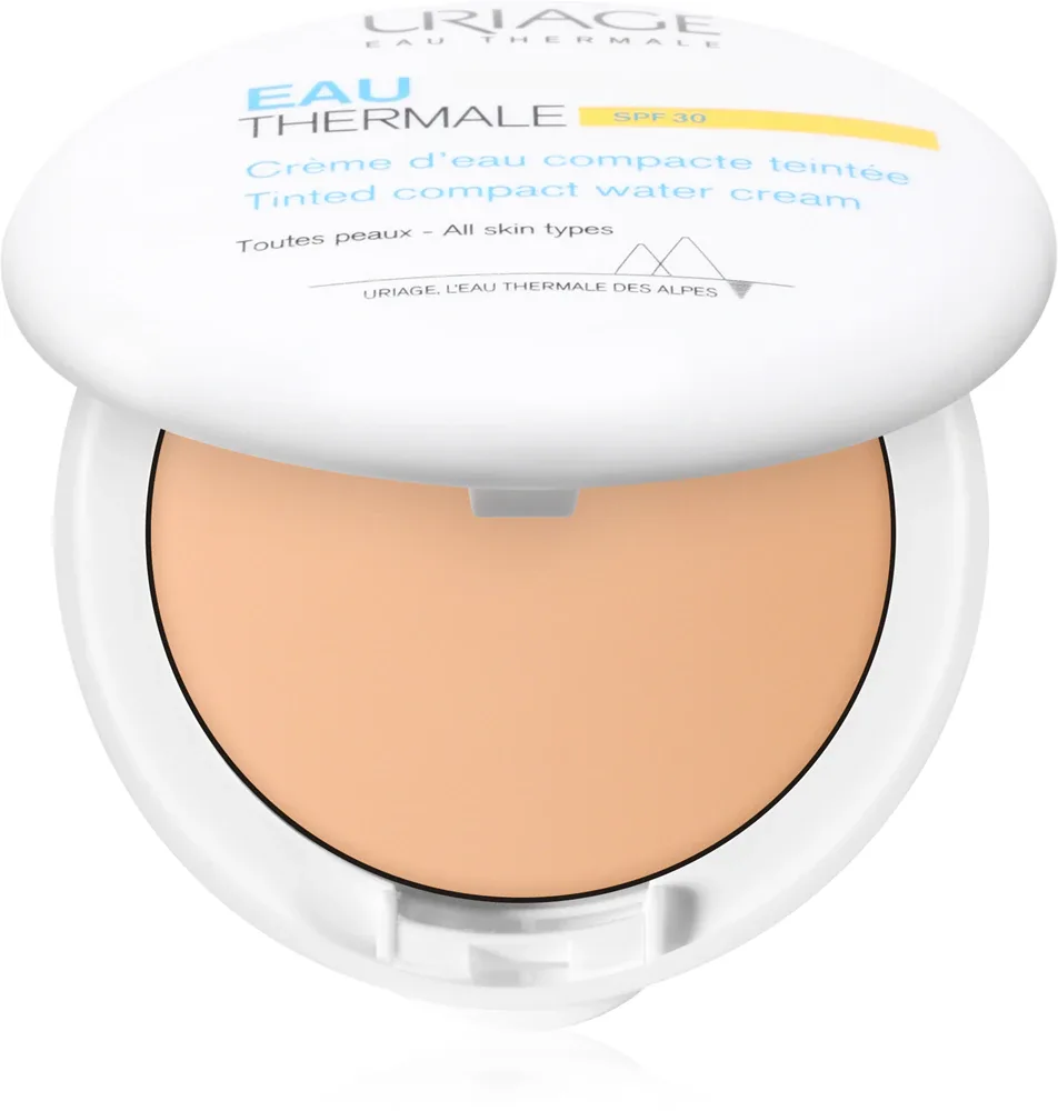 Uriage Eau Thermale Water Cream Tinted Compact SPF 30 - Шелковистая пудра для выравнивания тона кожи, 10 g