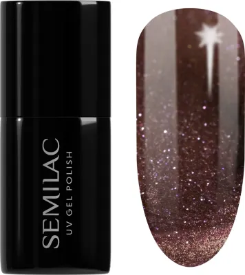 Semilac UV Hybrid Galaxy Flash - Гибридный лак для ногтей с использованием УФ / СВ-лампы, 7 мл, оттенок 823 Meta Rose