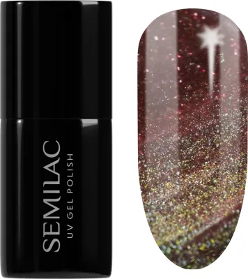 Semilac UV Hybrid Galaxy Flash - Гибридный лак для ногтей с использованием УФ / СВ-лампы, 7 мл