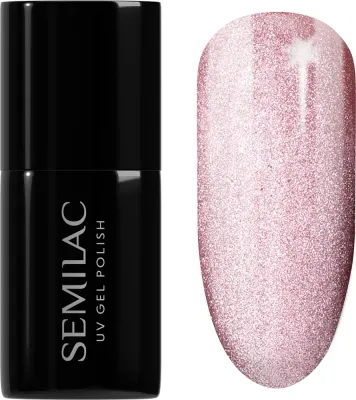 Semilac UV Hybrid Gloss GALA - Гибридный лак для ногтей с использованием УФ / СВ-лампы, 7 мл, оттенок 663 Blush Gloss