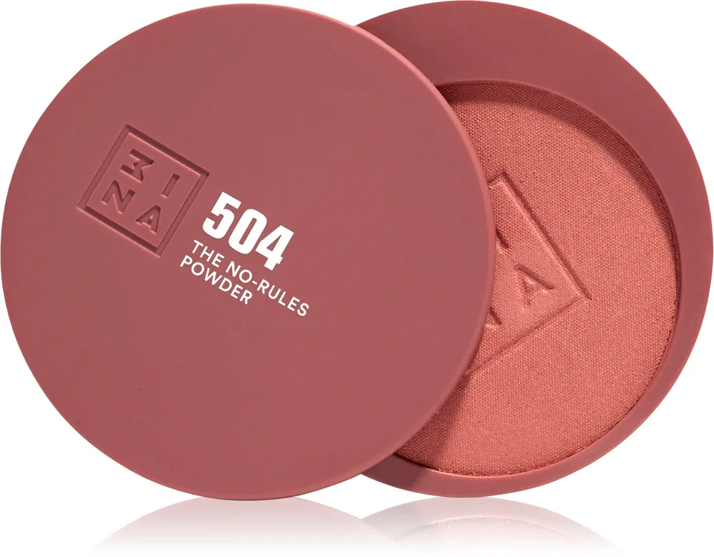 3INA The No-Rules Powder - Многофункциональный косметический продукт для макияжа глаз, губ и лица, matte bronzer, 8 г, оттенок 504 - Classic nude, shimmer